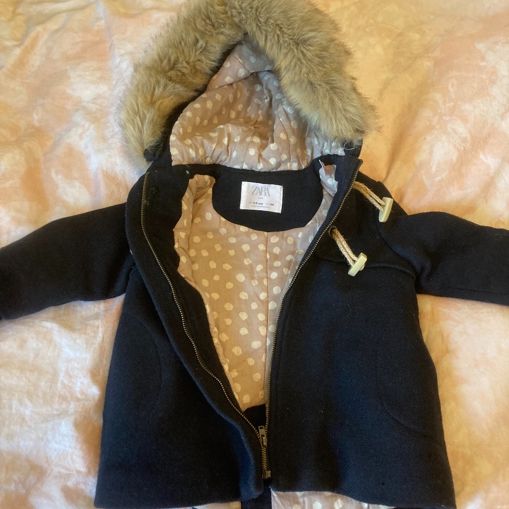 Zara fur wool coat(sold)